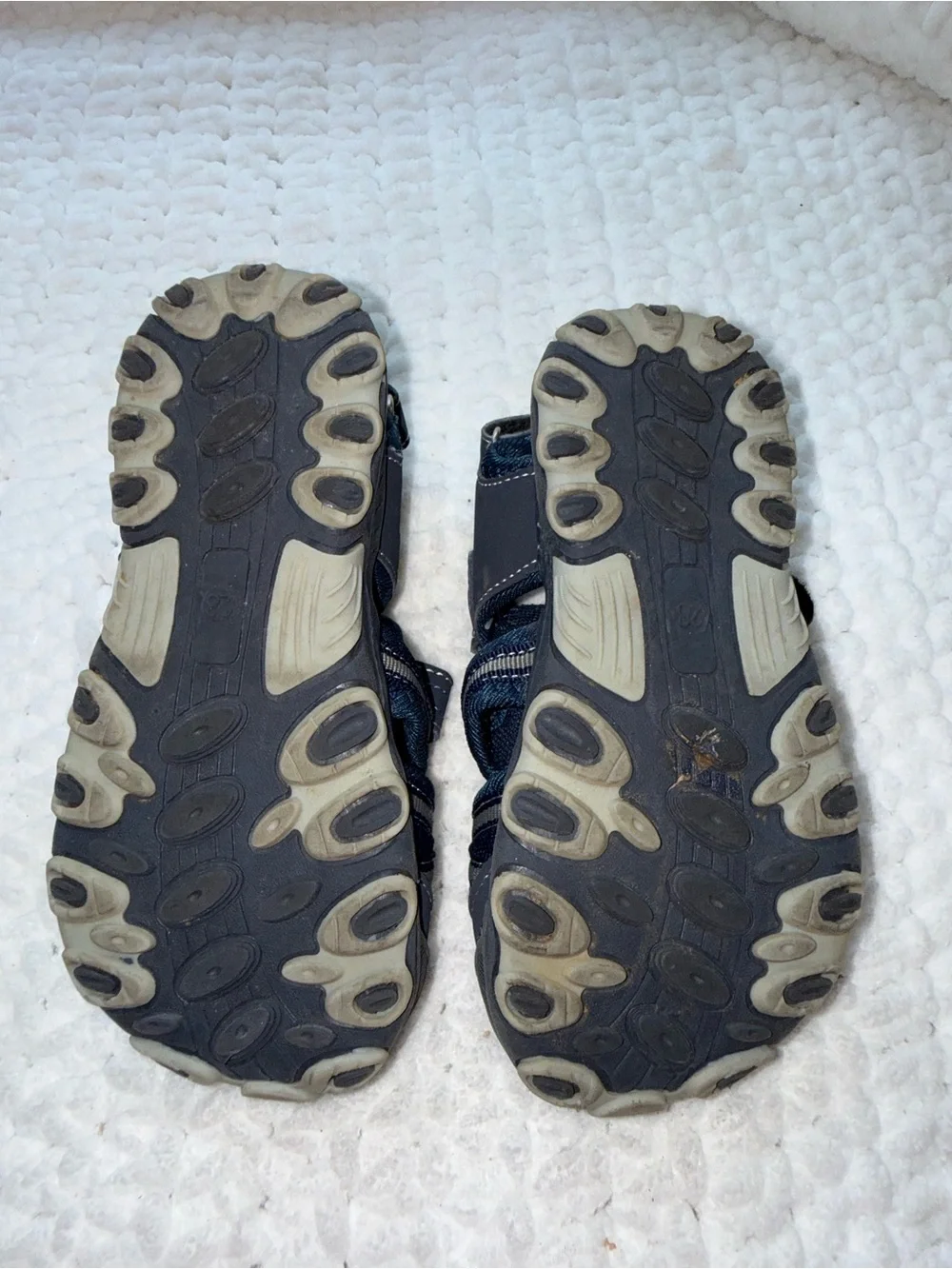Annie Navy & Gray Kids Closed-Toe Sandals